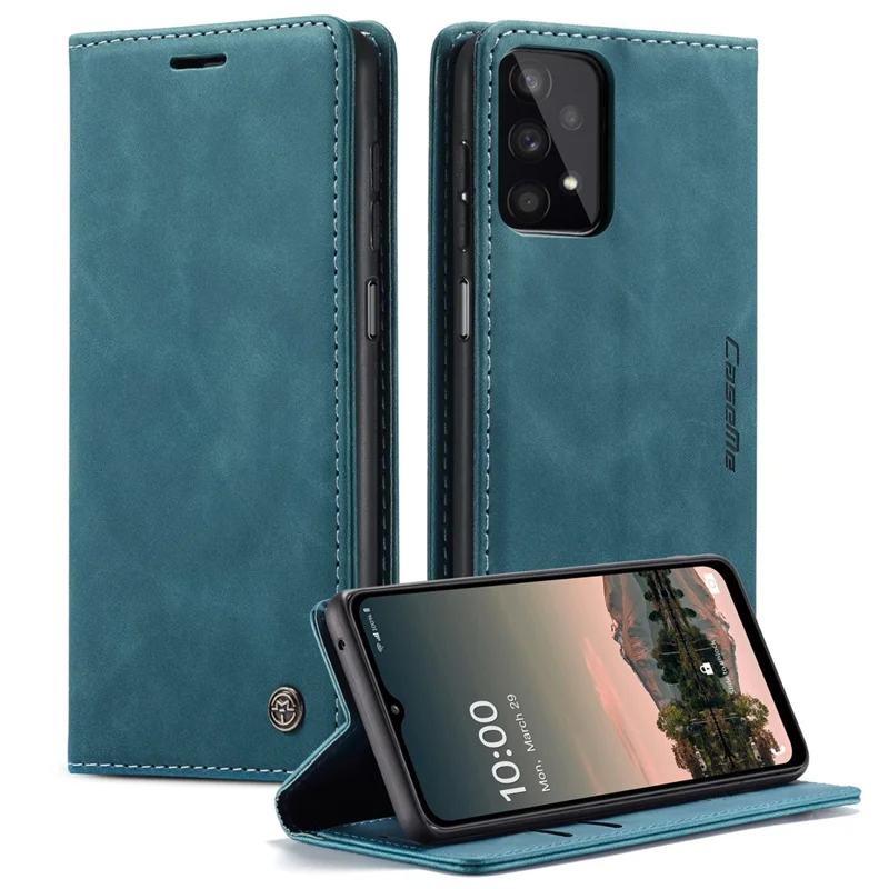 CASEME 013 Series Simple Design Automatic Suction Leather Wallet Case for Samsung Galaxy A32 5G/M32 5G - Black-Cellmalls