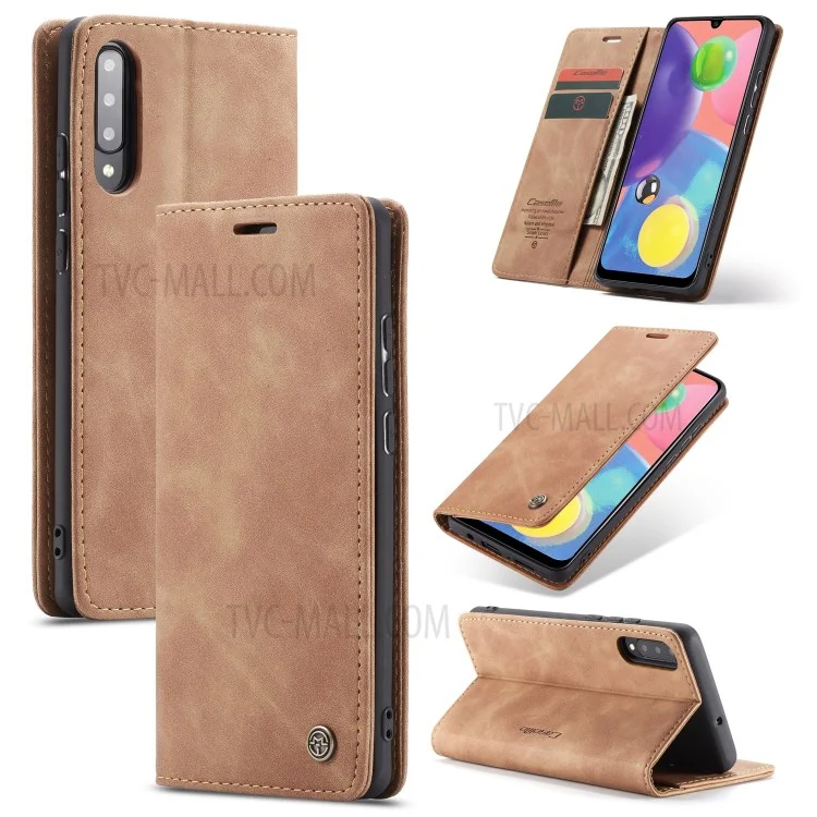 CASEME 013 Series Auto-absorbed Leather Wallet Case Flip Shell for Samsung Galaxy A70s - Black-Cellmalls