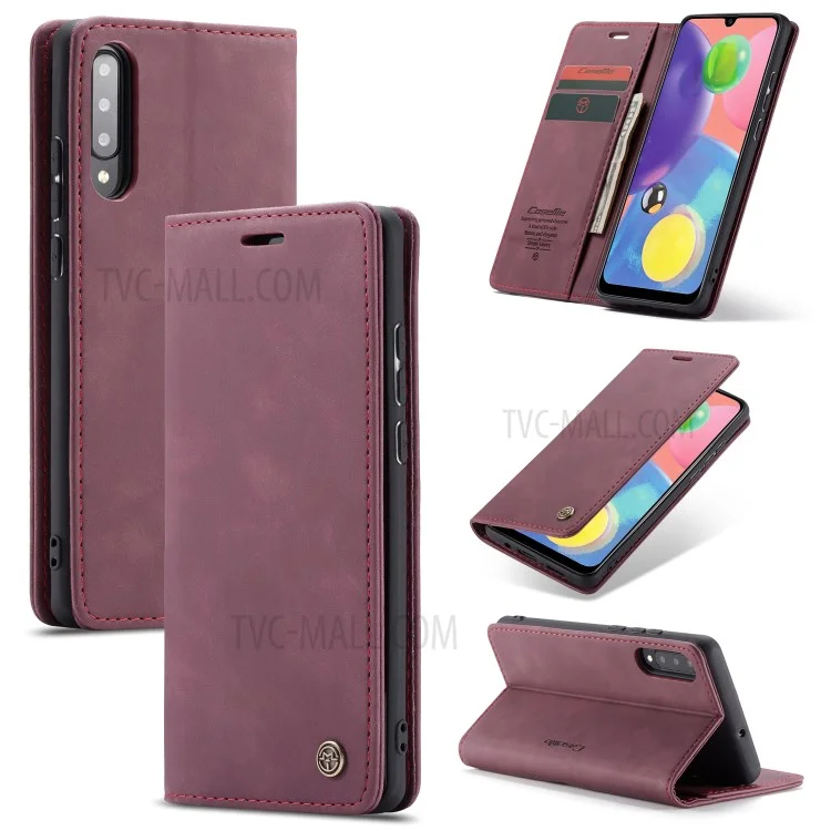 CASEME 013 Series Auto-absorbed Leather Wallet Case Flip Shell for Samsung Galaxy A70s - Black-Cellmalls