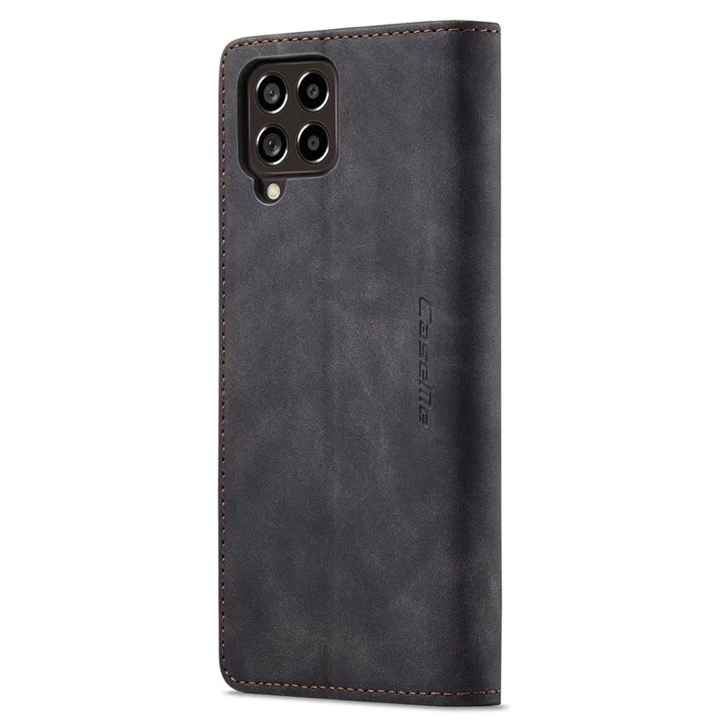 CASEME 013 Series Slim Phone Case for Samsung Galaxy M33 5G (Global Version) Shockproof PU Leather Wallet Foldable Stand Phone Cover - Black-Cellmalls