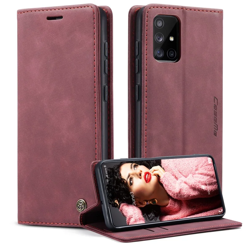 CASEME 013 Series Flip Wallet Leather Phone Cover for Samsung Galaxy A71 - Black-Cellmalls