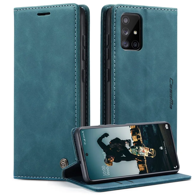 CASEME 013 Series Flip Wallet Leather Phone Cover for Samsung Galaxy A71 - Black-Cellmalls
