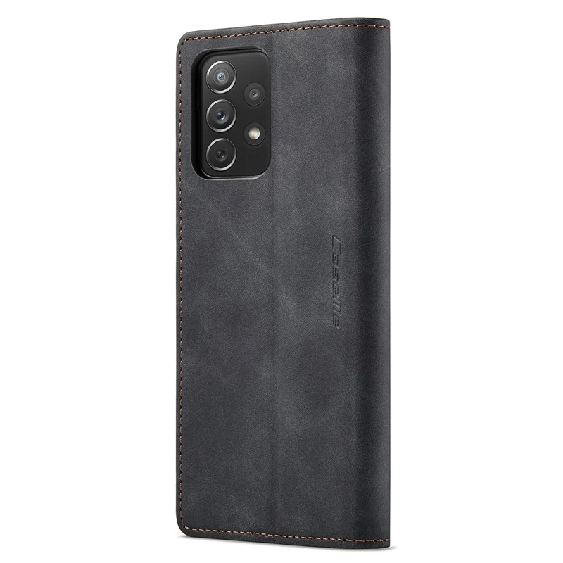 CASEME 013 Series Automatic Suction Leather Wallet Case for Samsung Galaxy A72 4G/5G - Black-Cellmalls