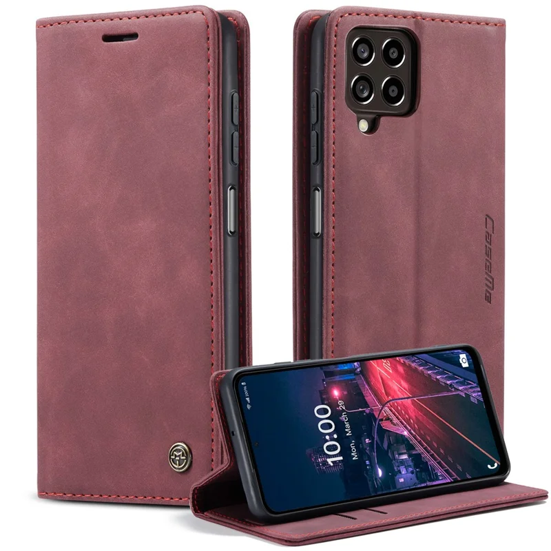 CASEME 013 Series for Samsung Galaxy M53 5G Anti-drop PU Leather Folio Flip Wallet Cover Adjustable Stand Phone Case - Black-Cellmalls