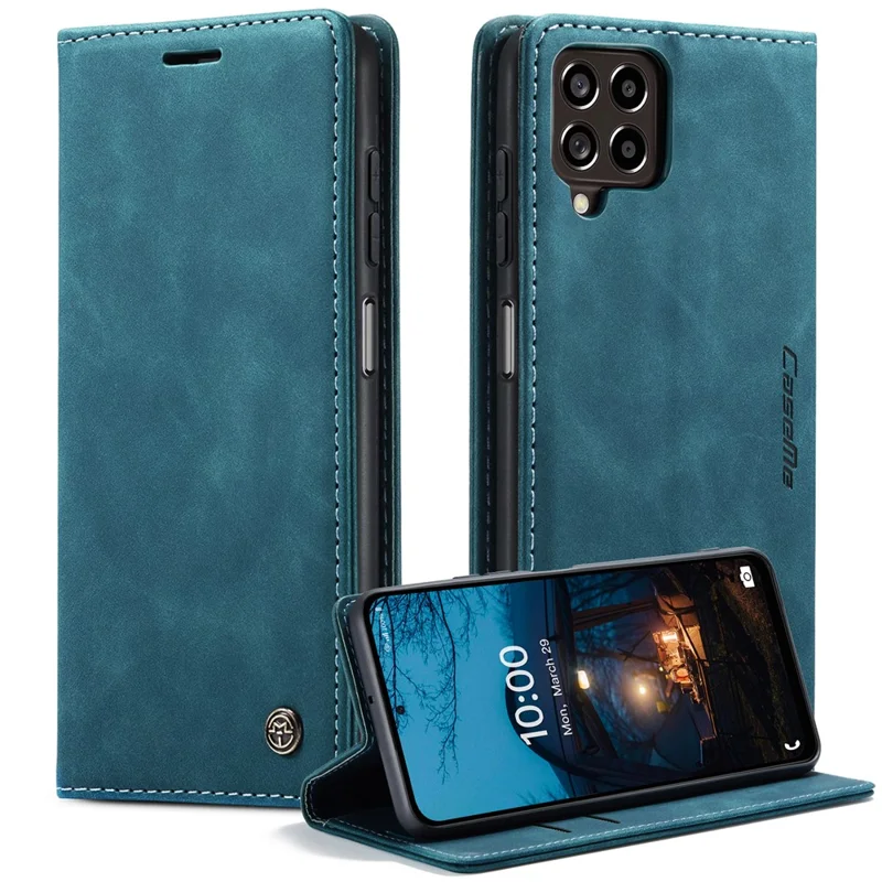 CASEME 013 Series for Samsung Galaxy M53 5G Anti-drop PU Leather Folio Flip Wallet Cover Adjustable Stand Phone Case - Black-Cellmalls