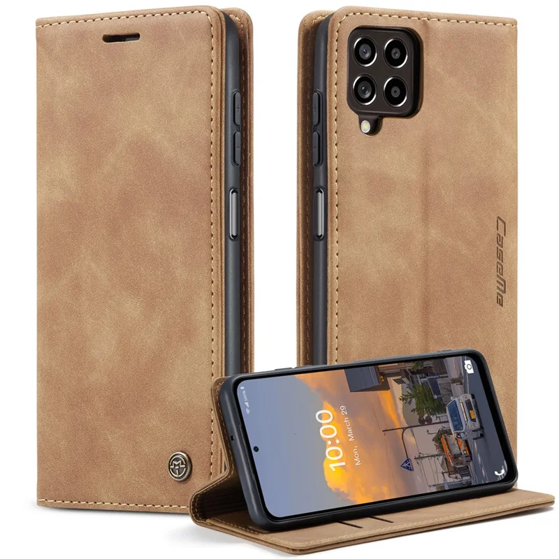CASEME 013 Series for Samsung Galaxy M53 5G Anti-drop PU Leather Folio Flip Wallet Cover Adjustable Stand Phone Case - Black-Cellmalls