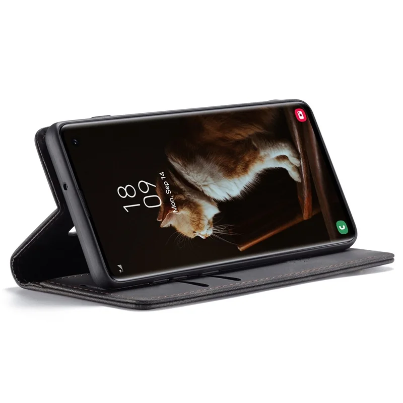 CASEME 013 Series for Samsung Galaxy S10 PU Leather Case [Auto-absorbed] [Wallet Stand] - Black-Cellmalls
