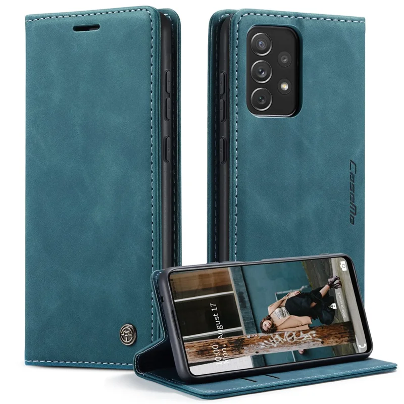 CASEME 013 Series Automatic Suction Leather Wallet Case for Samsung Galaxy A72 4G/5G - Black-Cellmalls