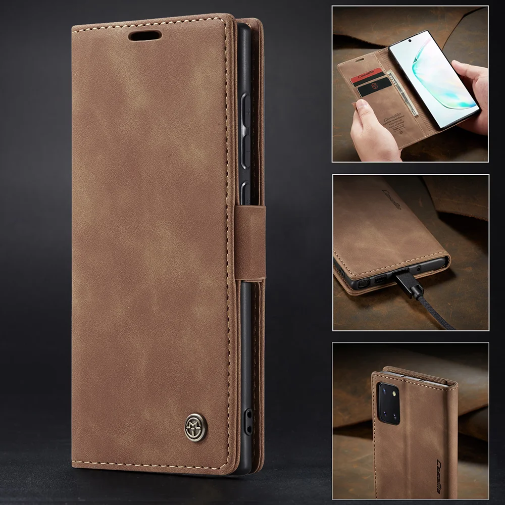 CASEME 013 Series Auto-absorbed Leather Flip Cover for Samsung Galaxy A81/Note 10 Lite - Black-Cellmalls