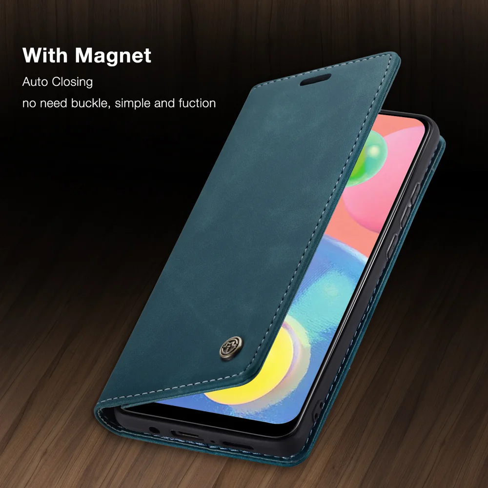 CASEME 013 Series Auto-absorbed Leather Wallet Case Flip Shell for Samsung Galaxy A70s - Black-Cellmalls