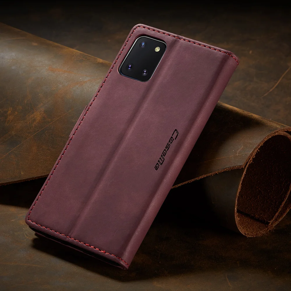 CASEME 013 Series Auto-absorbed Leather Flip Cover for Samsung Galaxy A81/Note 10 Lite - Black-Cellmalls