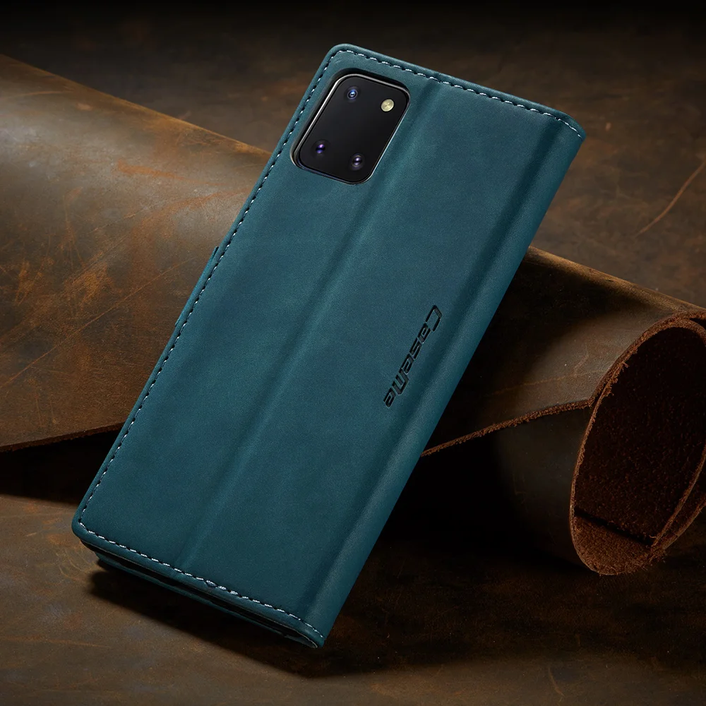 CASEME 013 Series Auto-absorbed Leather Flip Cover for Samsung Galaxy A81/Note 10 Lite - Black-Cellmalls