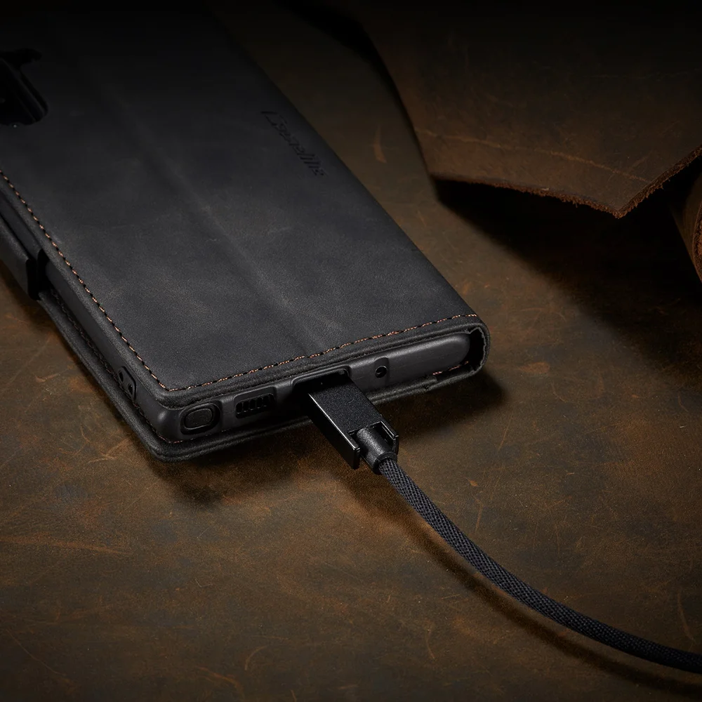 CASEME 013 Series Auto-absorbed Leather Flip Cover for Samsung Galaxy A81/Note 10 Lite - Black-Cellmalls