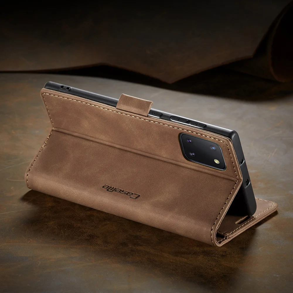 CASEME 013 Series Auto-absorbed Leather Flip Cover for Samsung Galaxy A81/Note 10 Lite - Black-Cellmalls