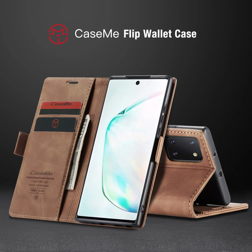 CASEME 013 Series Auto-absorbed Leather Flip Cover for Samsung Galaxy A81/Note 10 Lite - Black-Cellmalls