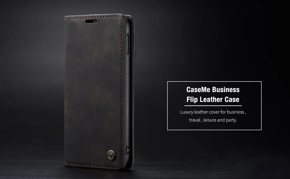 CASEME 013 Series for Samsung Galaxy S10e PU Leather Case [Auto-absorbed] [Wallet Stand] - Black-Cellmalls