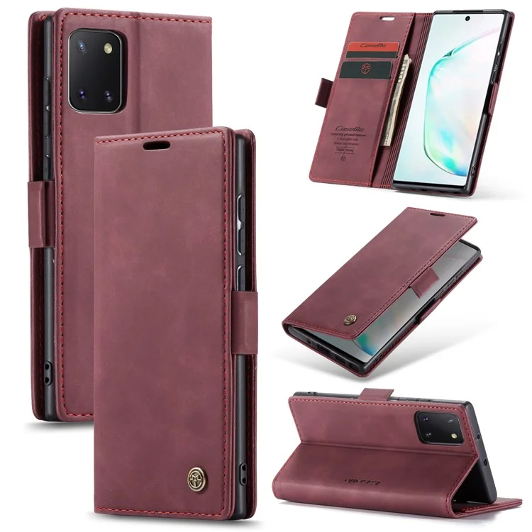 CASEME 013 Series Auto-absorbed Leather Flip Cover for Samsung Galaxy A81/Note 10 Lite - Black-Cellmalls