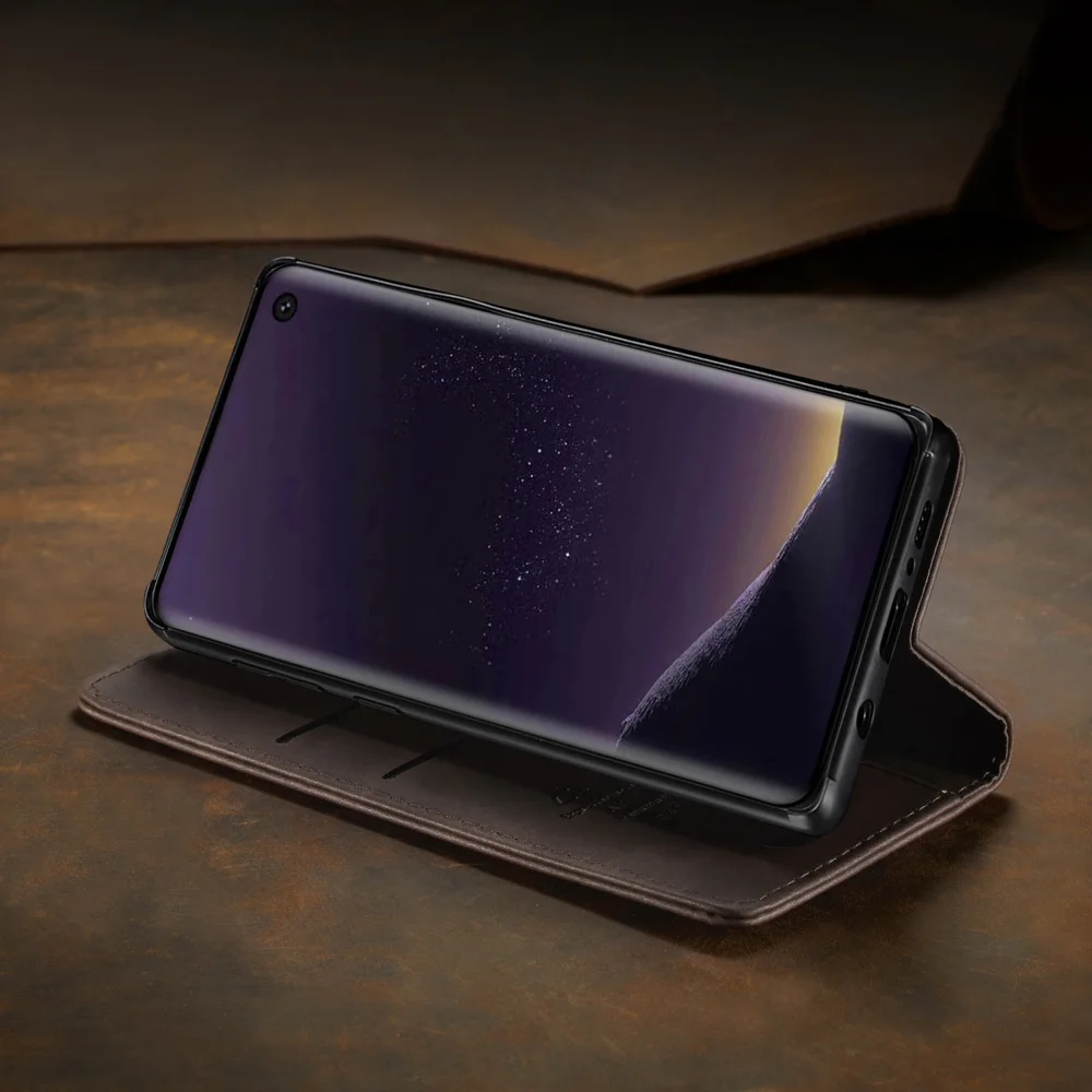 CASEME 013 Series for Samsung Galaxy S10e PU Leather Case [Auto-absorbed] [Wallet Stand] - Black-Cellmalls