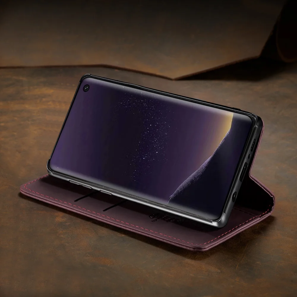 CASEME 013 Series for Samsung Galaxy S10e PU Leather Case [Auto-absorbed] [Wallet Stand] - Black-Cellmalls