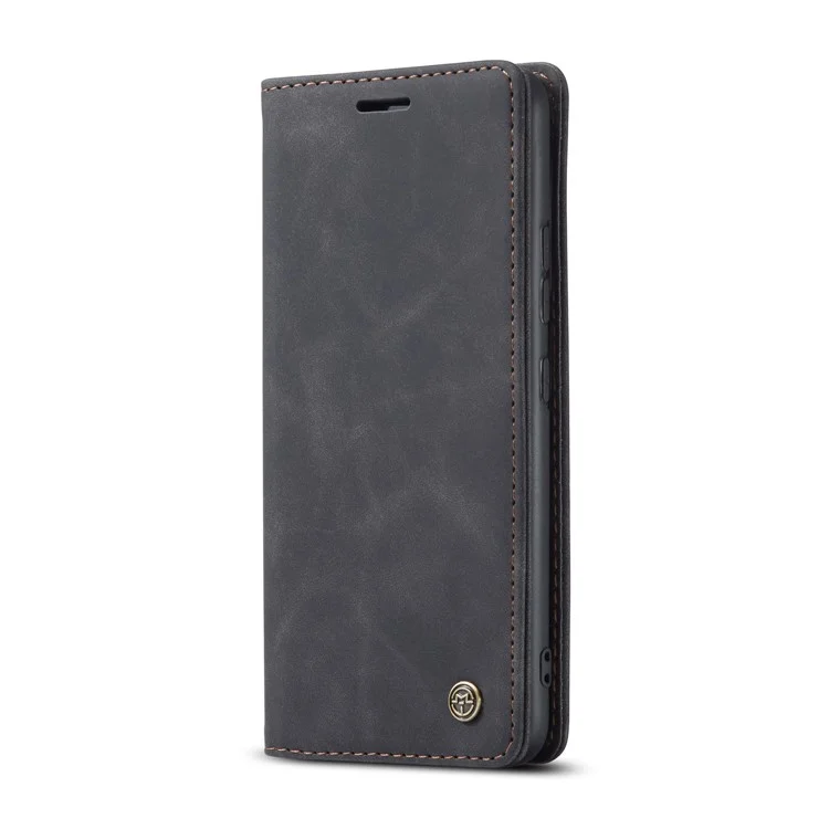 CASEME 013 Series Flip Wallet Leather Mobile Case for Samsung Galaxy A91/S10 Lite - Black-Cellmalls