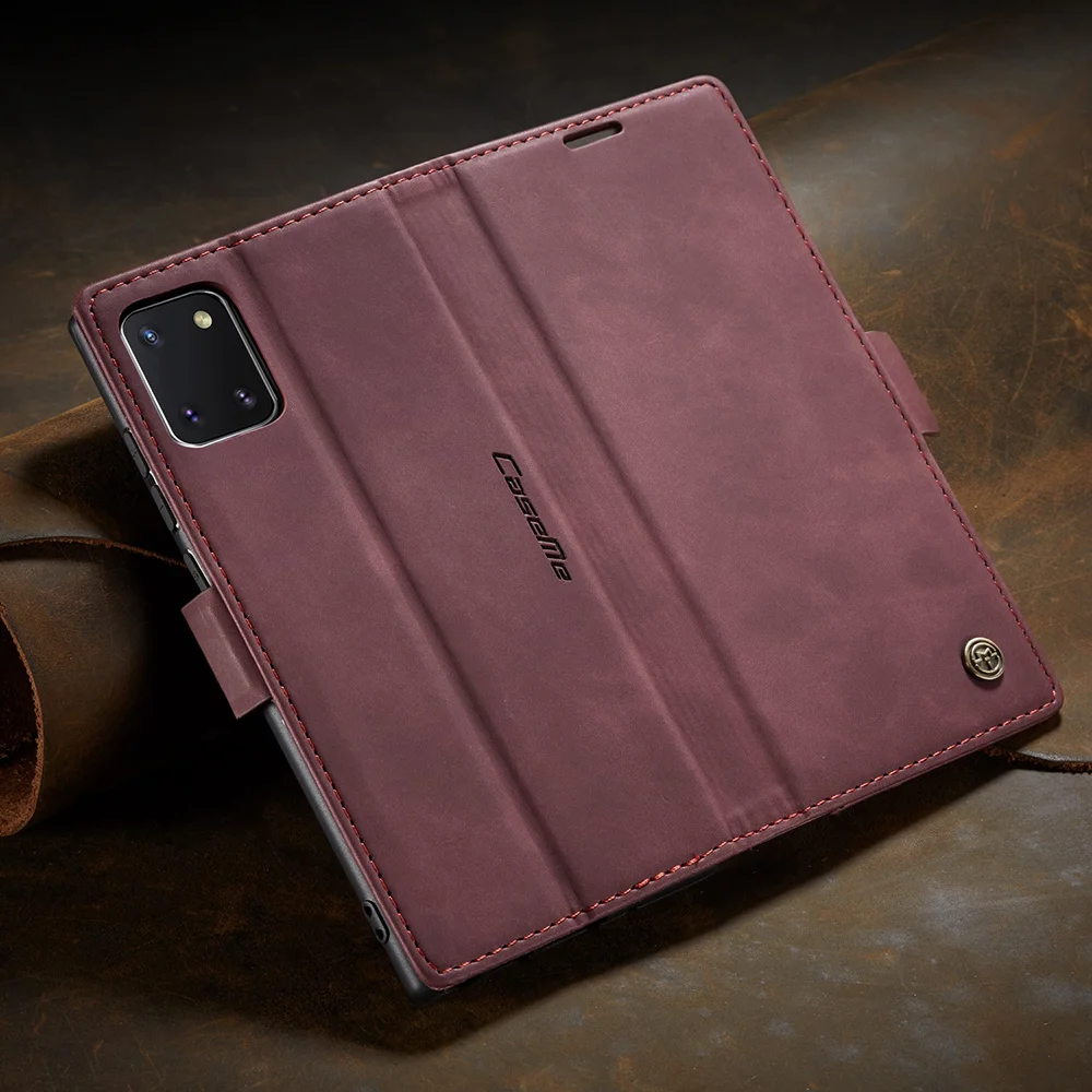 CASEME 013 Series Auto-absorbed Leather Flip Cover for Samsung Galaxy A81/Note 10 Lite - Black-Cellmalls