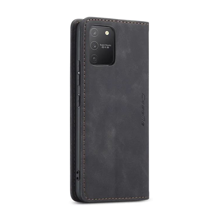CASEME 013 Series Flip Wallet Leather Mobile Case for Samsung Galaxy A91/S10 Lite - Black-Cellmalls
