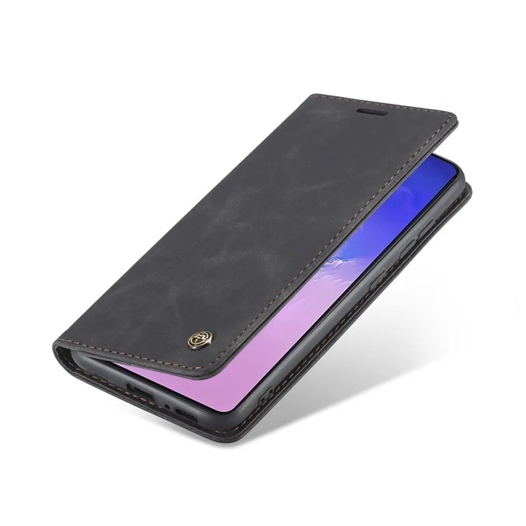 CASEME 013 Series Flip Wallet Leather Mobile Case for Samsung Galaxy A91/S10 Lite - Black-Cellmalls