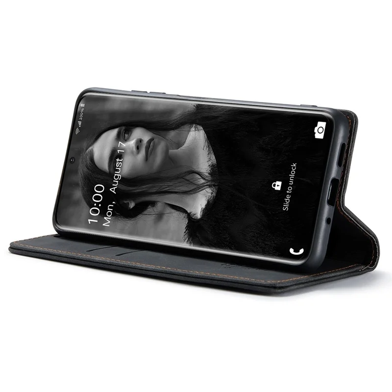 CASEME 013 Series Auto-absorbed Flip Leather Wallet Case for Samsung Galaxy S20 4G/S20 5G - Black-Cellmalls