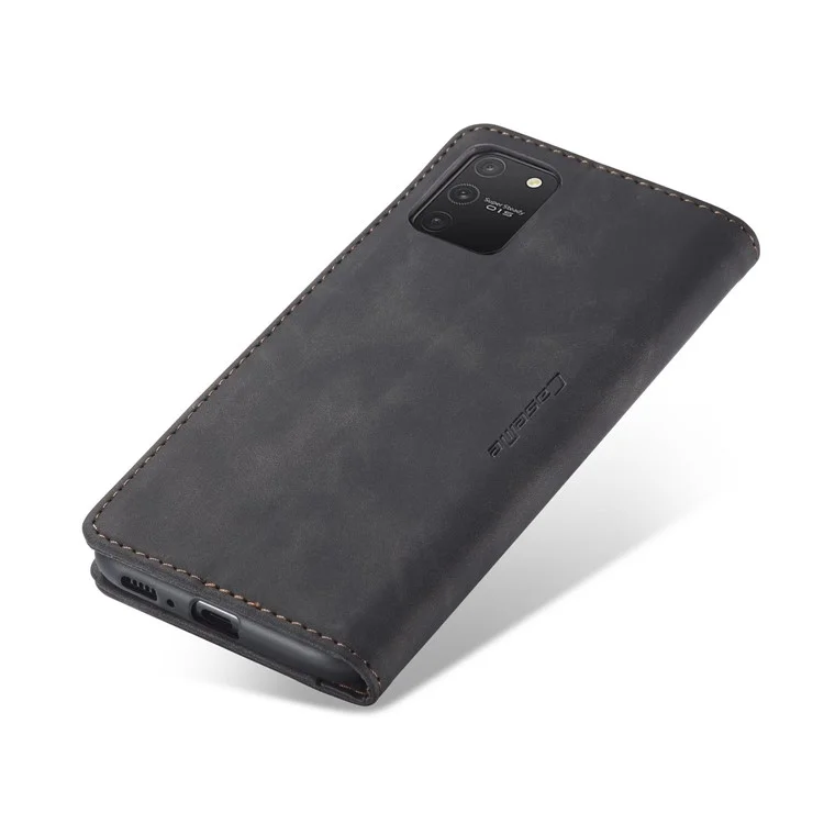 CASEME 013 Series Flip Wallet Leather Mobile Case for Samsung Galaxy A91/S10 Lite - Black-Cellmalls