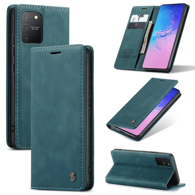 CASEME 013 Series Flip Wallet Leather Mobile Case for Samsung Galaxy A91/S10 Lite - Black-Cellmalls