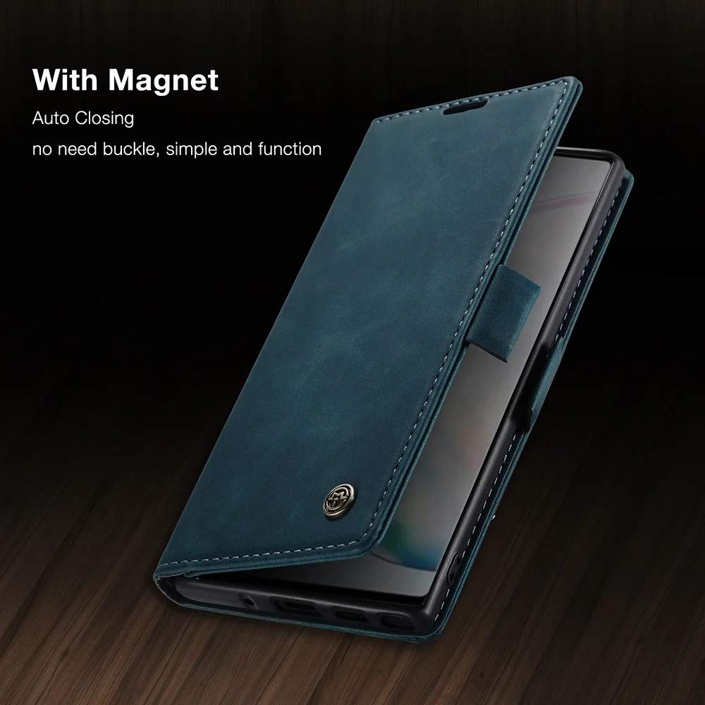 CASEME 013 Series Auto-absorbed Flip Leather Wallet Stand Case for Samsung Galaxy Note 10/Note 10 5G - Dark Brown-Cellmalls