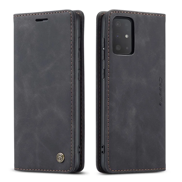 CASEME 013 Series Auto-absorbed Business Leather Wallet Stand Phone Case for Samsung Galaxy S20 Plus - Black-Cellmalls