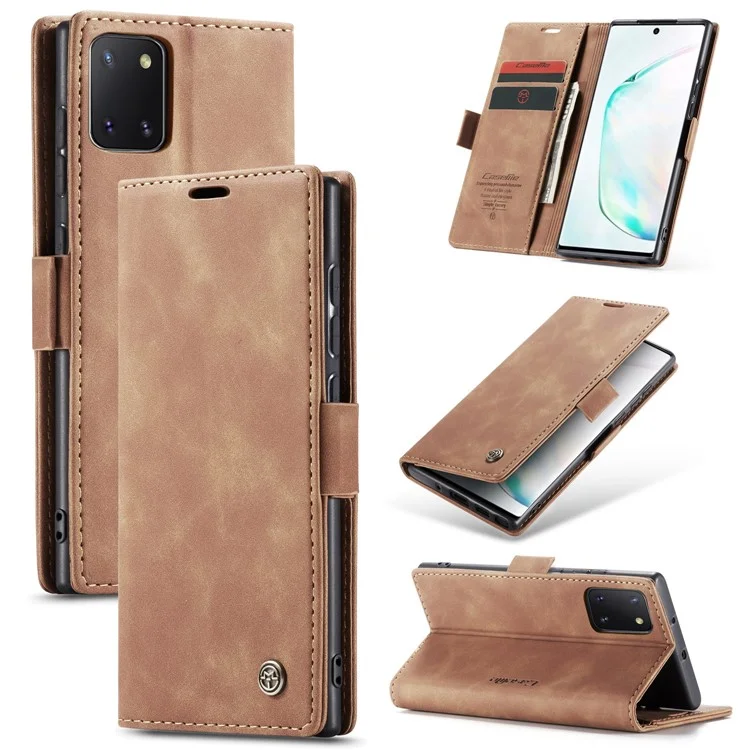 CASEME 013 Series Auto-absorbed Leather Flip Cover for Samsung Galaxy A81/Note 10 Lite - Black-Cellmalls