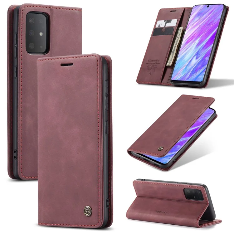 CASEME 013 Series Auto-absorbed Business Leather Wallet Case for Samsung Galaxy S20 Ultra - Black-Cellmalls
