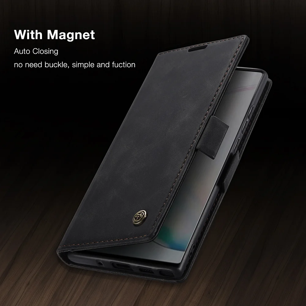 CASEME 013 Series Auto-absorbed Leather Flip Cover for Samsung Galaxy A81/Note 10 Lite - Black-Cellmalls