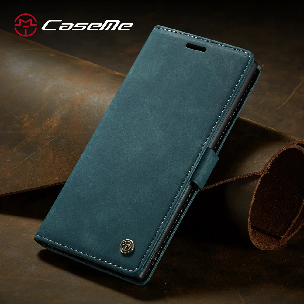 CASEME 013 Series Auto-absorbed Flip Leather Wallet Shell for Samsung Galaxy Note 10 Plus/10 Plus 5G - Black-Cellmalls