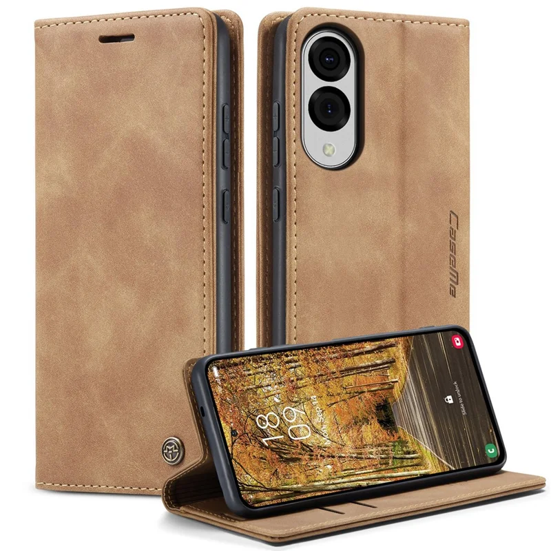 For Samsung Galaxy S25 Edge Wallet Case CASEME 013 Series PU Leather Phone Cover Stand - Brown-Cellmalls