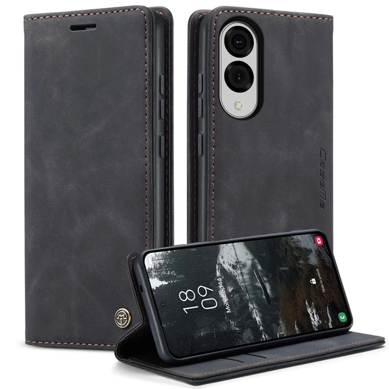 For Samsung Galaxy S25 Edge Wallet Case CASEME 013 Series PU Leather Phone Cover Stand - Brown-Cellmalls