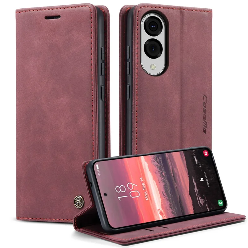 For Samsung Galaxy S25 Edge Wallet Case CASEME 013 Series PU Leather Phone Cover Stand - Brown-Cellmalls