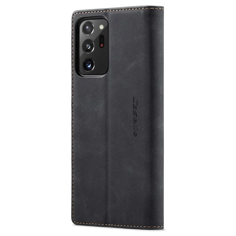 CASEME 013 Series Simplicity Auto-absorbed Leather Wallet Case for Samsung Galaxy Note20 Ultra/Note20 Ultra 5G - Black-Cellmalls