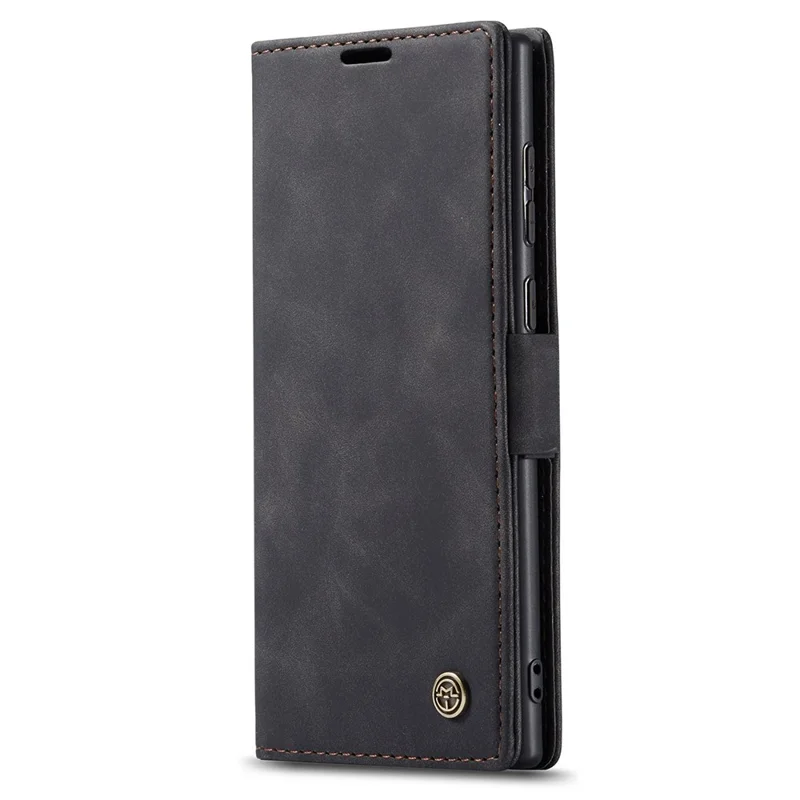 CASEME 013 Series Simplicity Auto-absorbed Leather Wallet Case for Samsung Galaxy Note20 Ultra/Note20 Ultra 5G - Black-Cellmalls