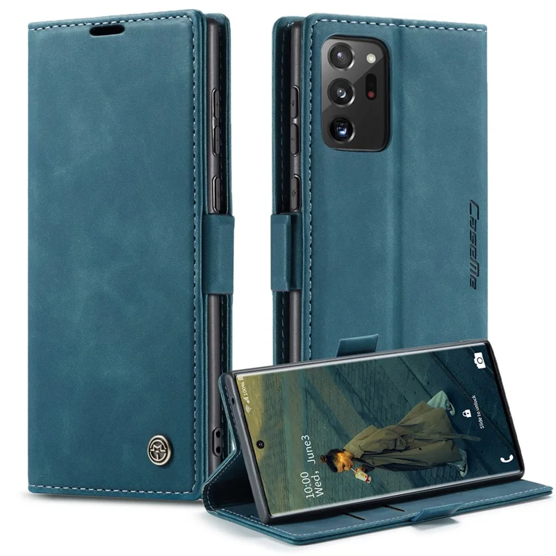 CASEME 013 Series Simplicity Auto-absorbed Leather Wallet Case for Samsung Galaxy Note20 Ultra/Note20 Ultra 5G - Black-Cellmalls