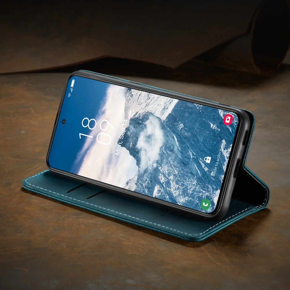 For Samsung Galaxy S25+ Case CASEME 013 Series Card Holder Stand Leather Phone Cover - Red-Cellmalls