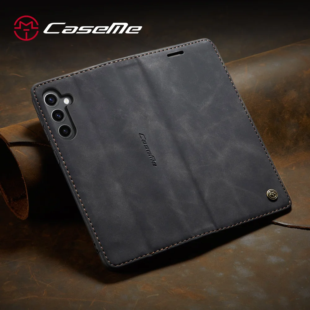 For Samsung Galaxy S25+ Case CASEME 013 Series Card Holder Stand Leather Phone Cover - Red-Cellmalls