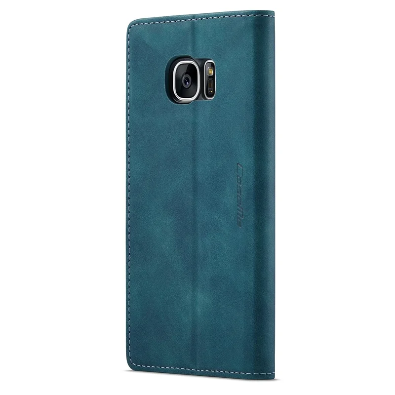 CASEME 013 Series Auto-absorbed Leather Wallet Phone Shell for Samsung Galaxy S7 SM-G930 - Blue-Cellmalls