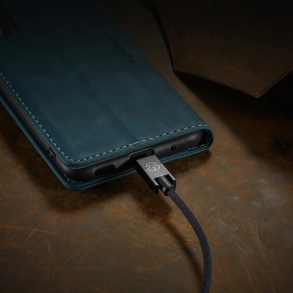 CASEME 013 Series Auto-absorbed Wallet Leather Shell for Samsung Galaxy S21+ 5G - Blue-Cellmalls