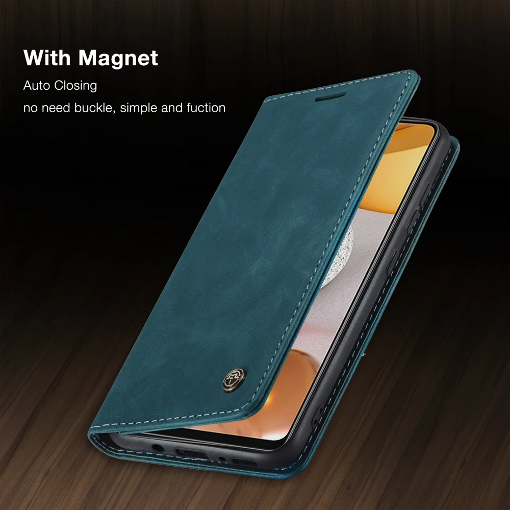 CASEME 013 Series Auto-absorbed Wallet Leather Shell for Samsung Galaxy S21+ 5G - Blue-Cellmalls