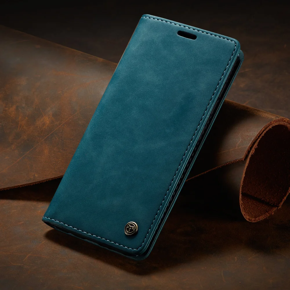 CASEME 013 Series Auto-absorbed Wallet Leather Shell for Samsung Galaxy S21+ 5G - Blue-Cellmalls