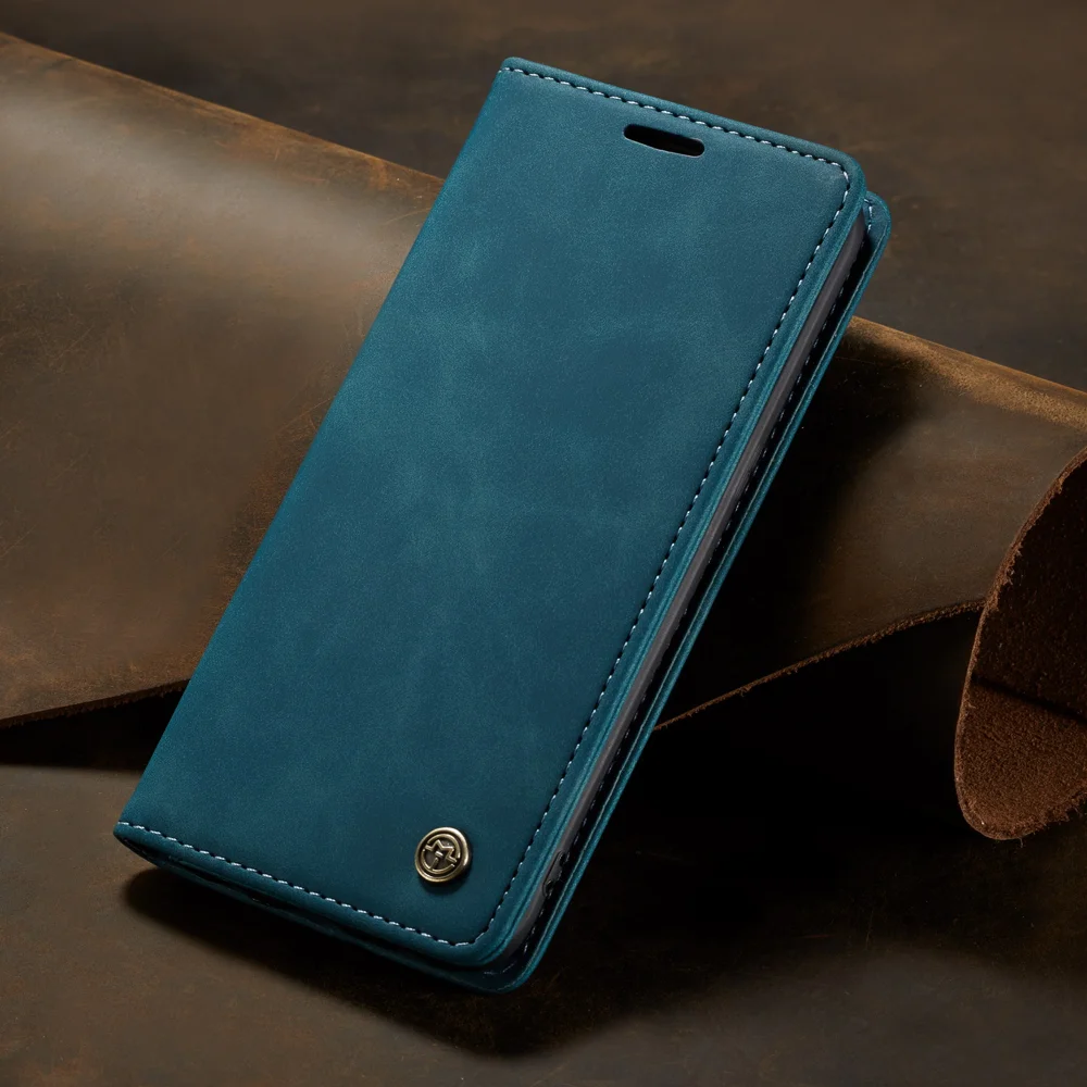 CASEME 013 Series Auto-absorbed Leather Wallet Stand Casing for Samsung Galaxy S7 edge G935 - Blue-Cellmalls