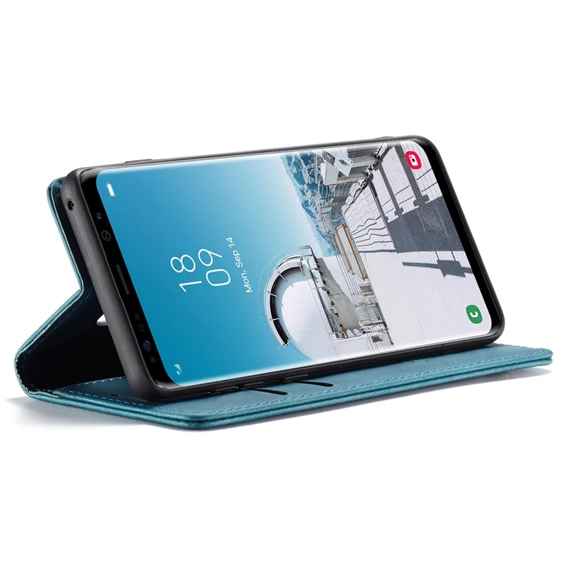 CASEME 013 Series Auto-absorbed Leather Wallet Stand Phone Case Cover for Samsung Galaxy S8 G950 - Blue-Cellmalls